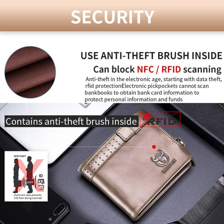 BULL CAPTAIN Anti-theft Brush Leather Wallet For Men(Black) - Wallets by BULL CAPTAIN | Online Shopping South Africa | PMC TechLife | Buy Now Pay Later Mobicred