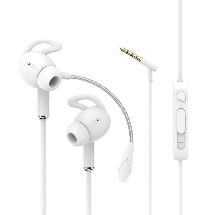 3.5mm Interface Mobile Phone Wire Control Headphones(White) - Normal Style Earphone by PMC Jewellery | Online Shopping South Africa | PMC Jewellery