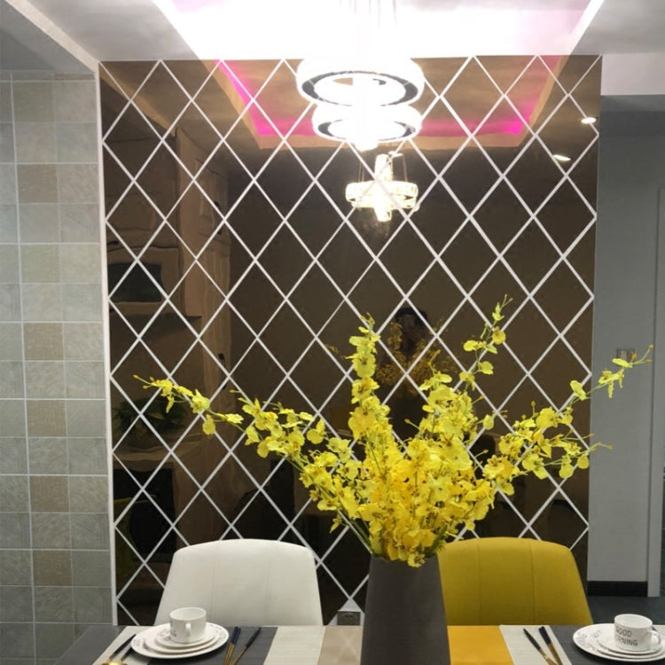 Rhombus Stitching Background Acrylic Mirror Decorative Stickers, Specification: Silver Small - Decorative Mirrors by PMC TechLife | Online Shopping South Africa | PMC TechLife