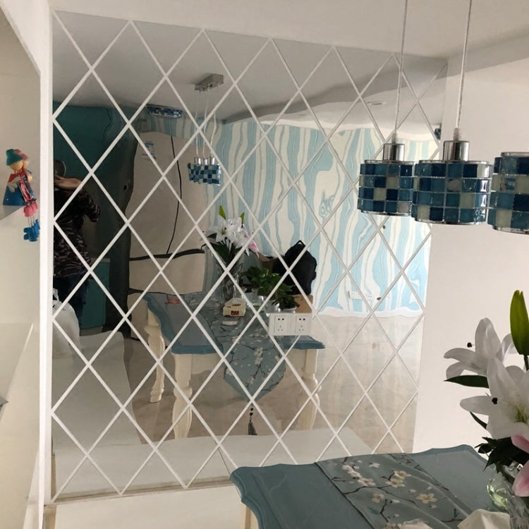 Rhombus Stitching Background Acrylic Mirror Decorative Stickers, Specification: Black Large - Decorative Mirrors by PMC TechLife | Online Shopping South Africa | PMC TechLife