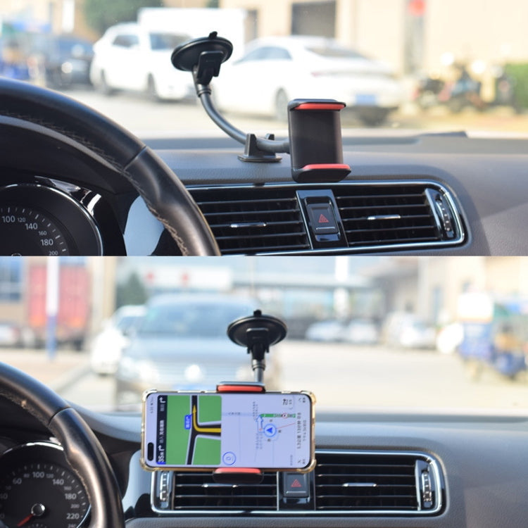 2 PCS Suction Cup Long Soft Hose Windshield Car Mobile Phone Clip Bracket(Yellow Box Packaging) - Car Holders by PMC TechLife | Online Shopping South Africa | PMC TechLife
