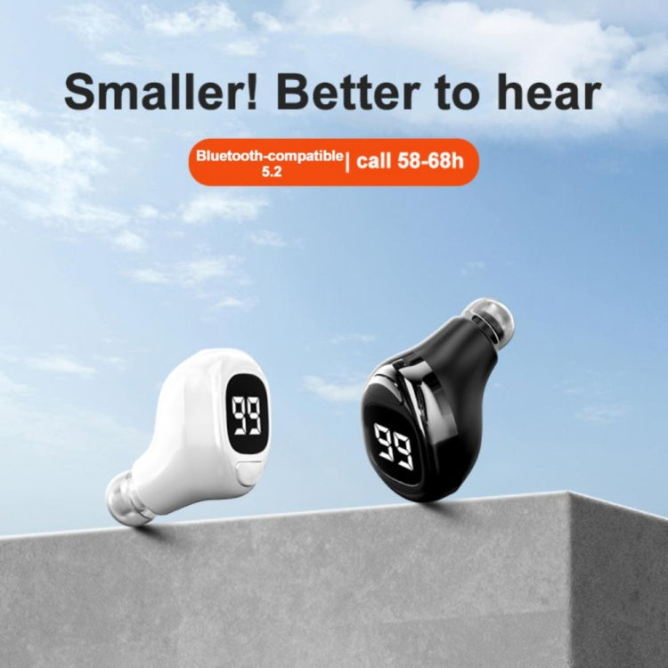 F6 Bluetooth Headset Mini Invisible Ear Business Digital Display Earphone(White) - Bluetooth Earphone by PMC TechLife | Online Shopping South Africa | PMC TechLife