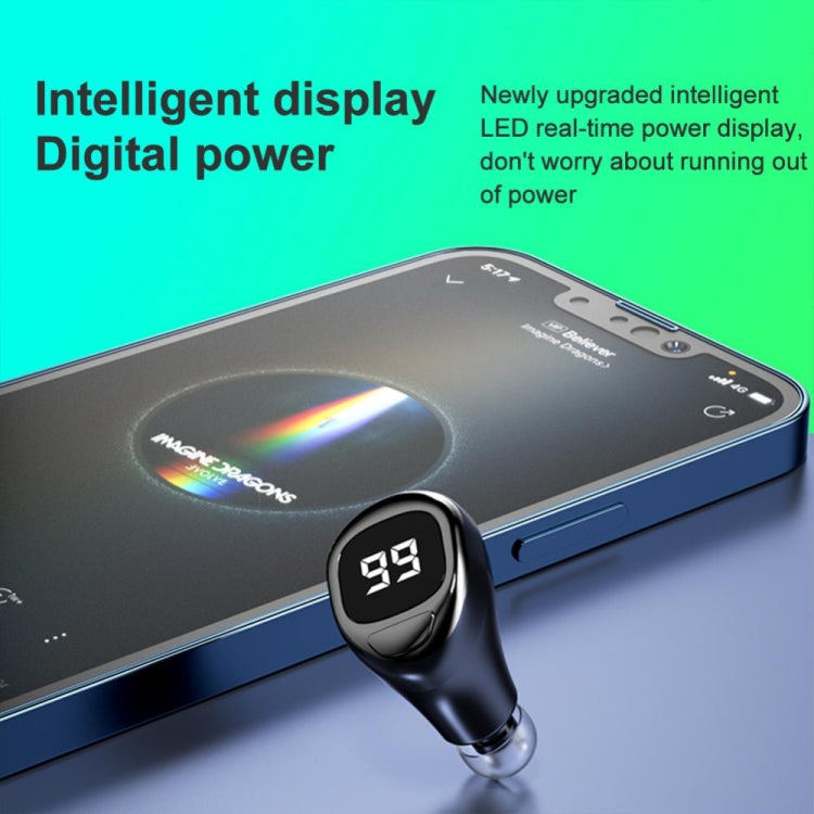 F6 Bluetooth Headset Mini Invisible Ear Business Digital Display Earphone(White) - Bluetooth Earphone by PMC TechLife | Online Shopping South Africa | PMC TechLife