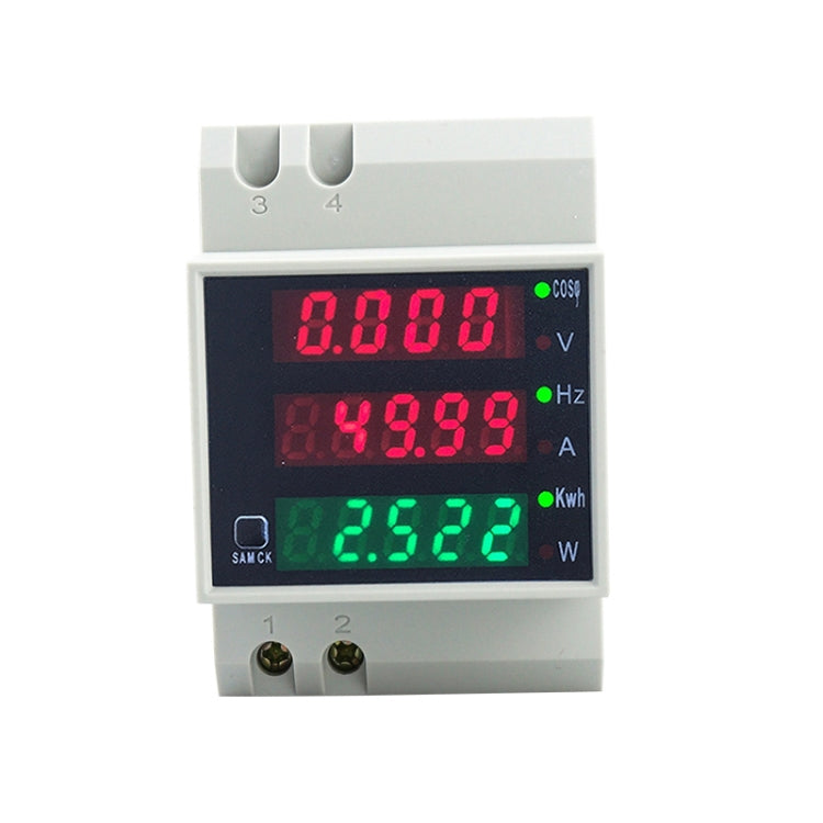 D52-2058 Wattmeter Din rail Volt Current Meter, Specification: AC80-300V Built-in CT - Current & Voltage Tester by PMC TechLife | Online Shopping South Africa | PMC TechLife