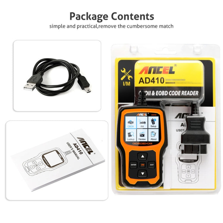 ANCEL AD410 OBD2 Car Universal Auto Diagnostic Scanner - Code Readers & Scan Tools by PMC TechLife | Online Shopping South Africa | PMC TechLife