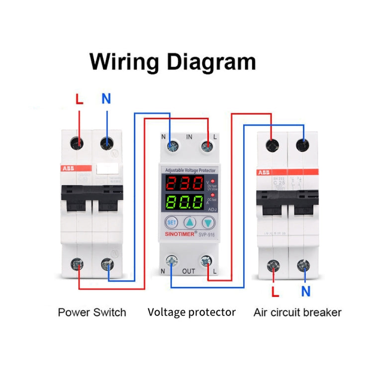 SINOTIMER SVP-916 Adjustable Self-resetting Over-voltage Under-voltage Protector, Current: 80A - free shipping - PMC TechLife - Order now!