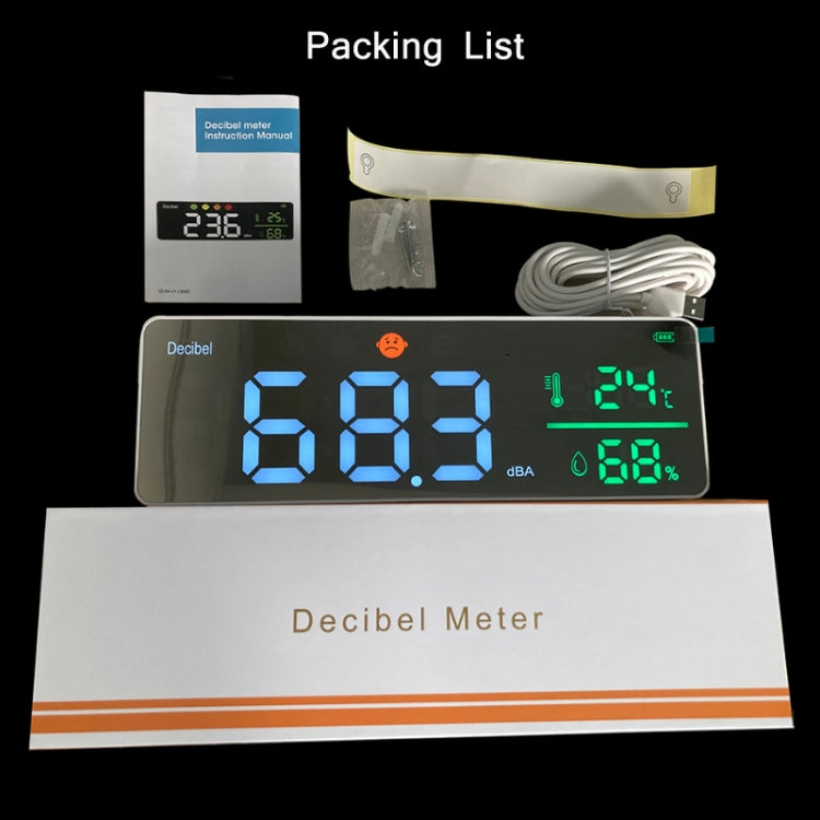 DM1306D Wall-mounted Decibel Meter Temperature & Humidity Detector - Light & Sound Meter by PMC TechLife | Online Shopping South Africa | PMC TechLife | Buy Now Pay Later Mobicred