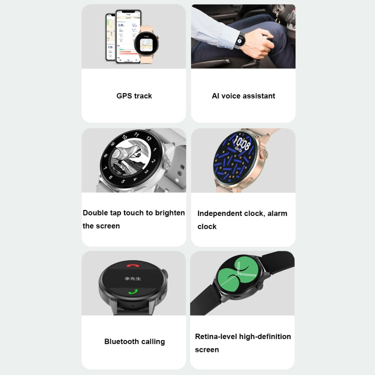 Wearkey DT4+ 1.36 Inch HD Screen Smart Call watch with NFC Function, Color: Black Steel - free shipping - PMC TechLife - Order now!