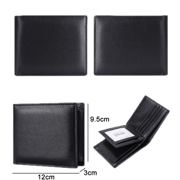TP-215 Leather RFID Anti-theft Tri-fold Short Wallet(Blue) - free shipping - PMC TechLife - Order now!