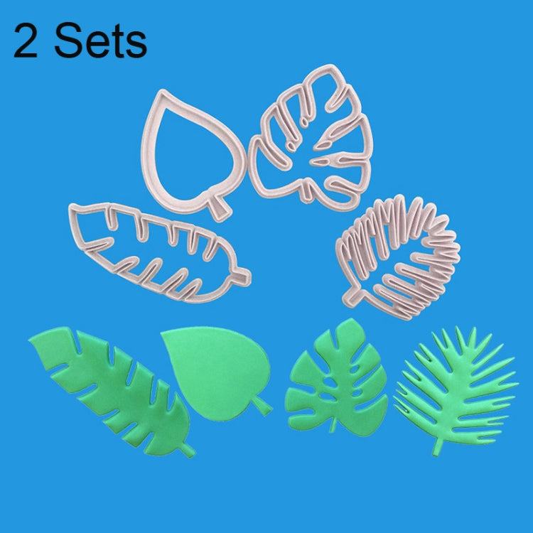 2 Sets 4 In 1 Tropical Leaf Fondant Cake Mold Cookie Mold - Food Molds by PMC Jewellery | Online Shopping South Africa | PMC Jewellery