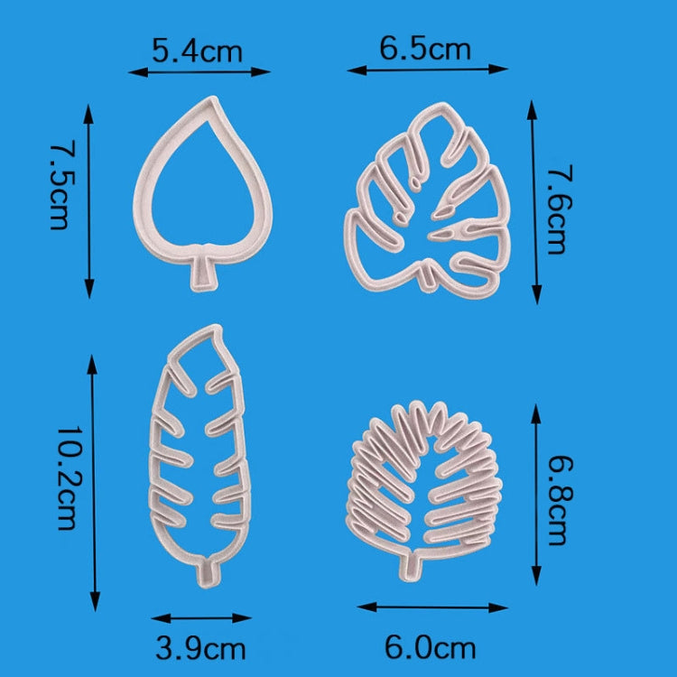 2 Sets 4 In 1 Tropical Leaf Fondant Cake Mold Cookie Mold - Food Molds by PMC Jewellery | Online Shopping South Africa | PMC Jewellery