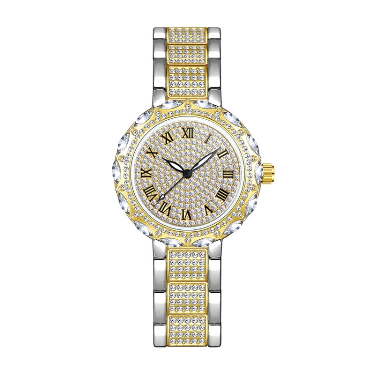 BS Bee Sister  FA1499 Ladies Diamond Watch Jewelry Chain Watch(Silver Golden) - Alloy Watches by BS Bee Sister | Online Shopping South Africa | PMC Jewellery | Buy Now Pay Later Mobicred