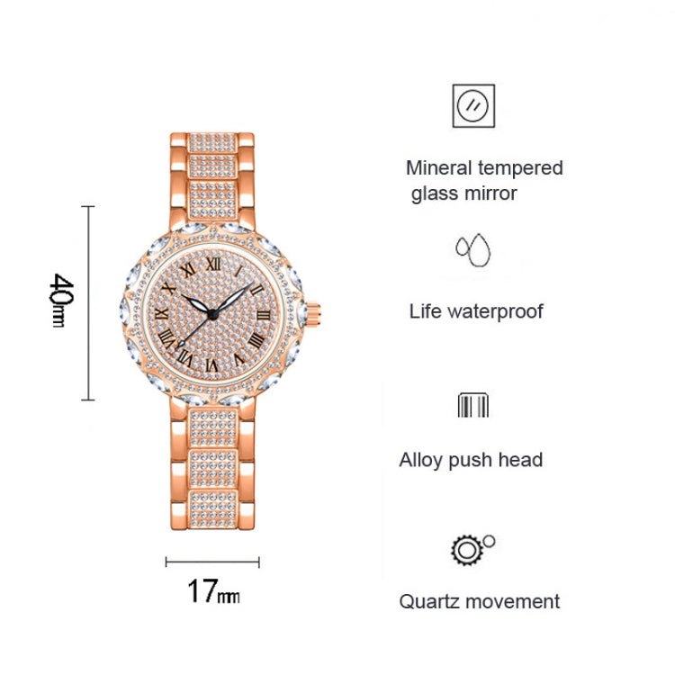 BS Bee Sister  FA1499 Ladies Diamond Watch Jewelry Chain Watch(Silver Golden) - Alloy Watches by BS Bee Sister | Online Shopping South Africa | PMC Jewellery | Buy Now Pay Later Mobicred