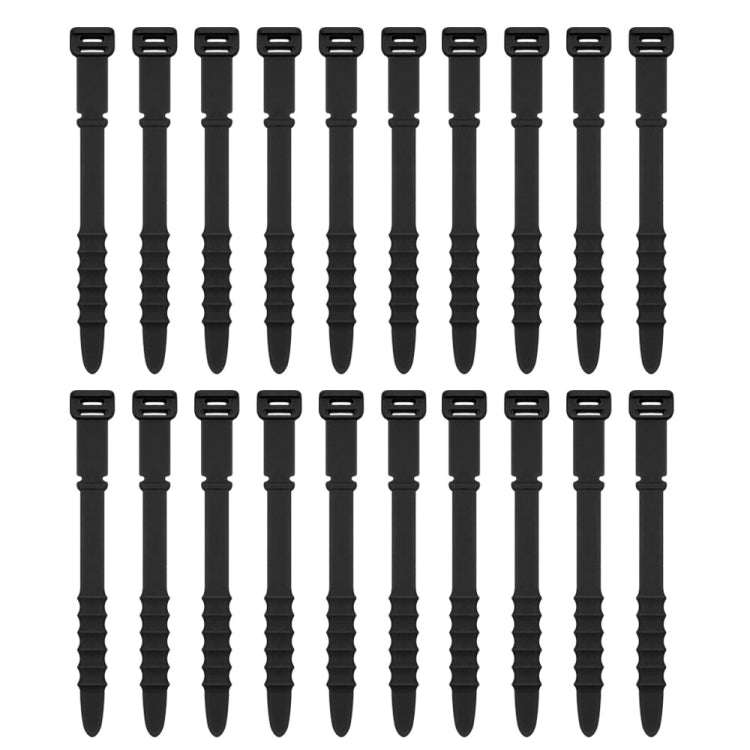 3 Sets 20pcs/Set  Fishbone Silicone Cable Tie Cable Organizer Winder, Color: Black - Cable Organizer by PMC TechLife | Online Shopping South Africa | PMC TechLife