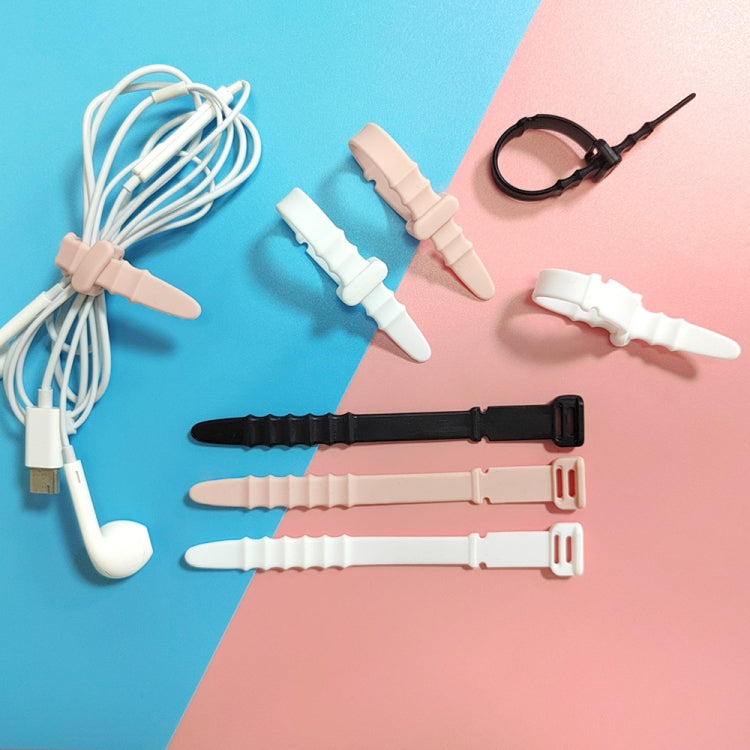 3 Sets 20pcs/Set  Fishbone Silicone Cable Tie Cable Organizer Winder, Color: Black - Cable Organizer by PMC TechLife | Online Shopping South Africa | PMC TechLife