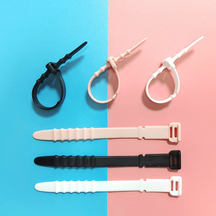 3 Sets 20pcs/Set  Fishbone Silicone Cable Tie Cable Organizer Winder, Color: Black - Cable Organizer by PMC TechLife | Online Shopping South Africa | PMC TechLife
