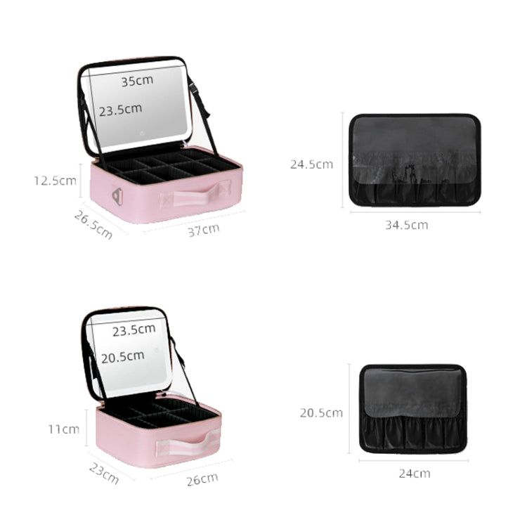 NICELAND TM1060 Large Capacity With Lamp Makeup Bag Portable, Color: Small Pink - Storage Boxes by NICELAND | Online Shopping South Africa | PMC Jewellery