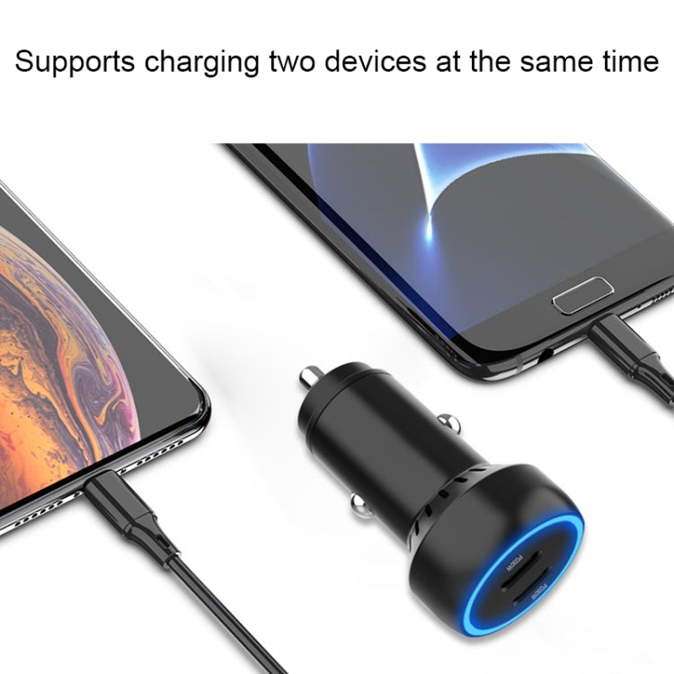 IBD352 Aluminum Alloy Dual Interface Car Charger, Spec: QC3.0 18W+PD 3.0 20W - Car Charger by PMC TechLife | Online Shopping South Africa | PMC TechLife