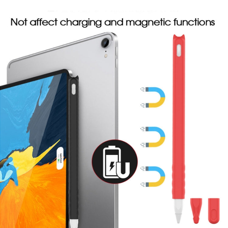 2 PCS Cartoon Touch Silicone Pen Case For Apple Pencil 2(Red) - Pencil Accessories by PMC TechLife | Online Shopping South Africa | PMC TechLife