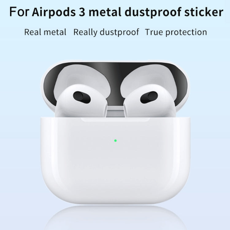 2 PCS Headphone Inner Cover Sticker Dustproof Protective Film For Airpods 3(Black) - Protective Sticker by PMC Jewellery | Online Shopping South Africa | PMC Jewellery