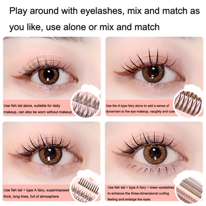 BQI B7229 Lightweight Natural Curling Three-dimensional Slim False Eyelashes, Style: Type A+Fishtail+Undercib (200PCS) - Eyes by BQI | Online Shopping South Africa | PMC Jewellery