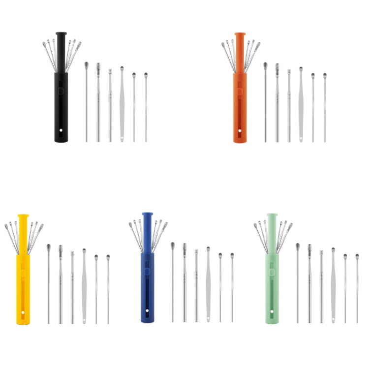 2 Packs Push-Pull Cylinder Storage Ear Scoop Set, Specification: 6 PCS/Set Green - Ear Care Tools by PMC TechLife | Online Shopping South Africa | PMC TechLife | Buy Now Pay Later Mobicred