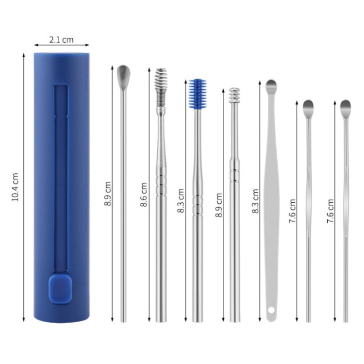 2 Packs Push-Pull Cylinder Storage Ear Scoop Set, Specification: 7 PCS/Set Green - Ear Care Tools by PMC TechLife | Online Shopping South Africa | PMC TechLife | Buy Now Pay Later Mobicred