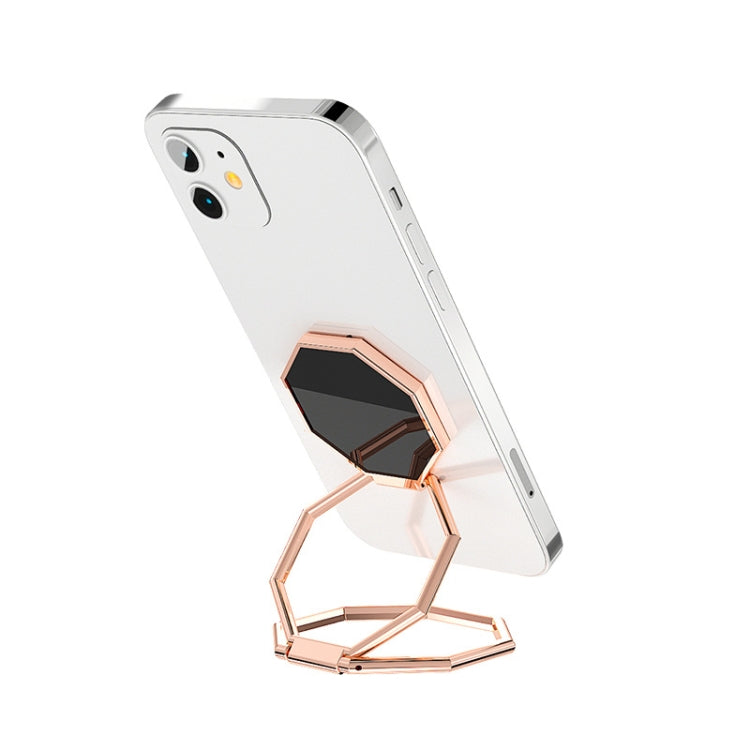 Metal Ring Buckle Live Rotating Magnetic Suction Car Desktop Tablet Folding Phone Bracket(Rose Red) - free shipping - PMC TechLife - Order now!