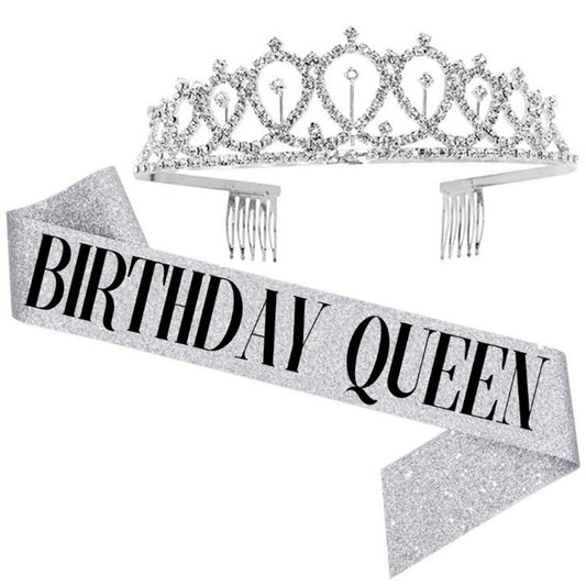 WM-02 Crystal Diamond Birthday Party Wedding Updo Crown, Color: Silver Queen - Head Bands by PMC Jewellery | Online Shopping South Africa | PMC Jewellery