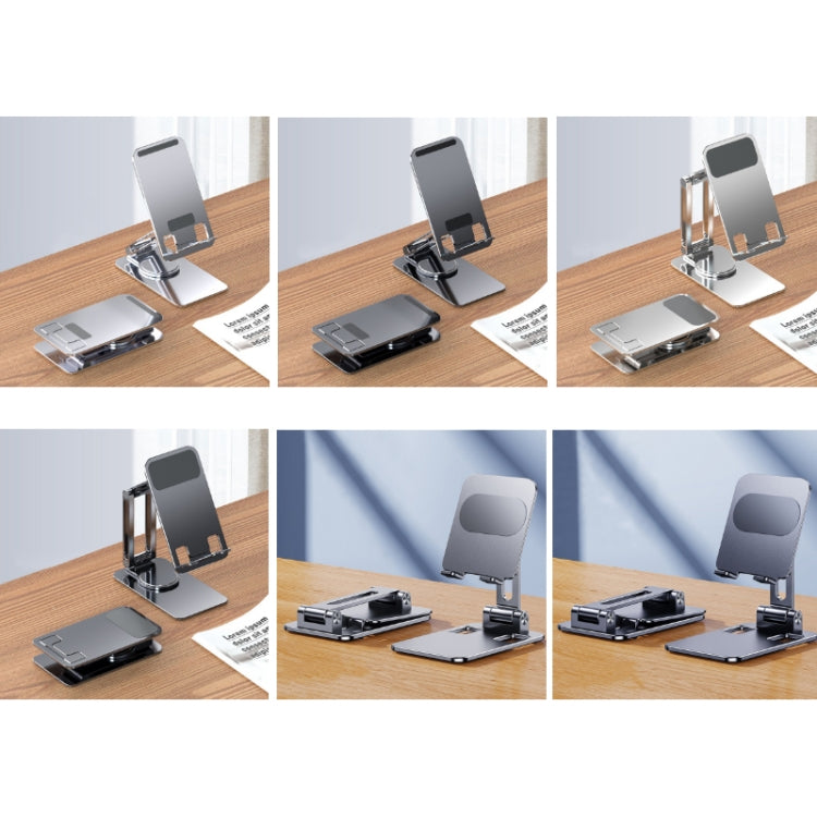 Portable Mobile Phone Tablet Desktop Stand, Color: All Metal Silver - Desktop Holder by PMC TechLife | Online Shopping South Africa | PMC TechLife