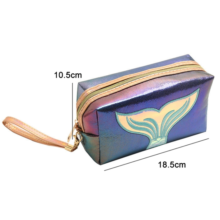 PU Laser Fishtail Portable Large Capacity Makeup Toiletries Bag(Blue Snow) - Storage Boxes by PMC Jewellery | Online Shopping South Africa | PMC Jewellery