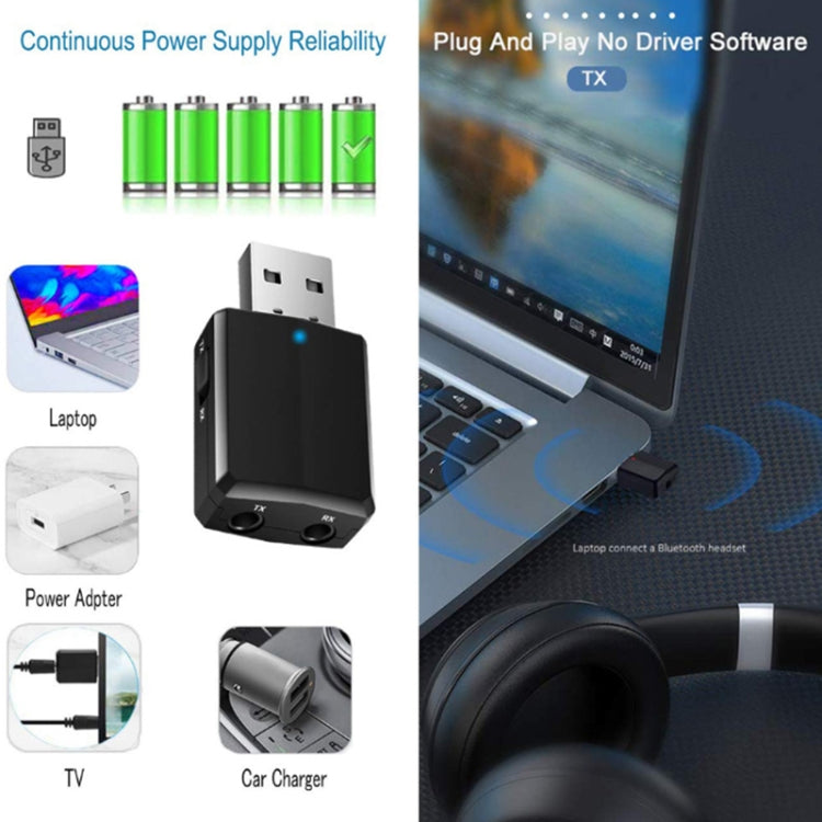 ZF-169 PLUS 3 In 1 Car USB Bluetooth 5.0 Audio Adapter - Audio Receiver Transmitter by PMC TechLife | Online Shopping South Africa | PMC TechLife