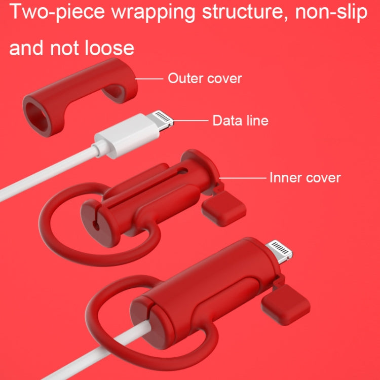 3 PCS Soft Washable Data Cable Silicone Case For Apple, Spec: USB (Mustard Green) - Cable Organizer by PMC TechLife | Online Shopping South Africa | PMC TechLife