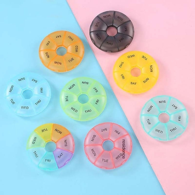 2 PCS Round 7 Days Rainbow Color Portable Pill Box Plastic Seven Grid(Orange) - free shipping - PMC TechLife - Order now!