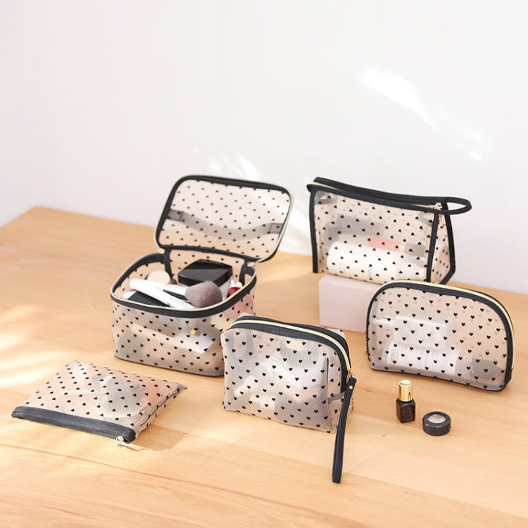 Flocking Love Mesh Portable Cosmetic Bag, Style: Small Square - Storage Boxes by PMC Jewellery | Online Shopping South Africa | PMC Jewellery