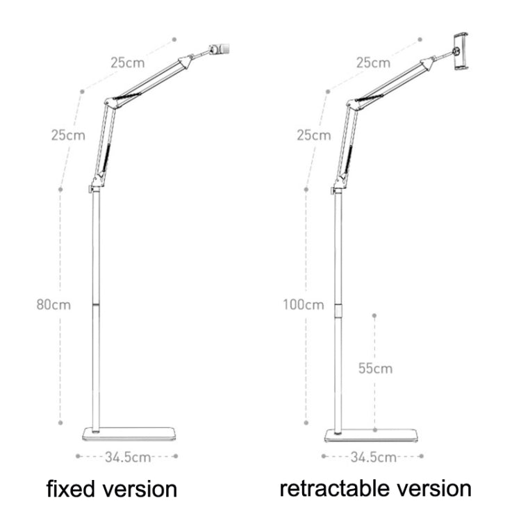 SSKY L10 Home Cantilever Ground Phone Holder Tablet Support Holder, Style: Fixed+Phone Clip+Desktop Clip (Black) - Lazy Bracket by SSKY | Online Shopping South Africa | PMC Jewellery