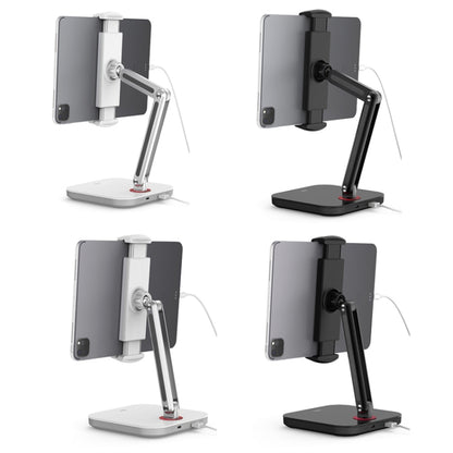 SSKY X38 Desktop Phone Tablet Stand Folding Online Classes Support, Style: Long Arm Charging Version (White) - Desktop Holder by SSKY | Online Shopping South Africa | PMC Jewellery | Buy Now Pay Later Mobicred