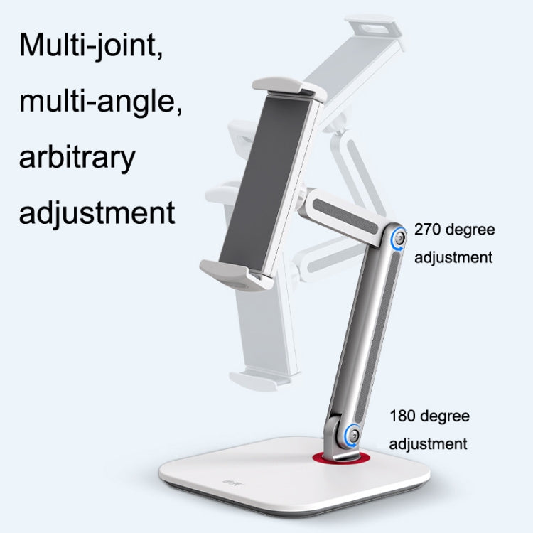 SSKY X38 Desktop Phone Tablet Stand Folding Online Classes Support, Style: Long Arm Charging Version (White) - Desktop Holder by SSKY | Online Shopping South Africa | PMC Jewellery | Buy Now Pay Later Mobicred