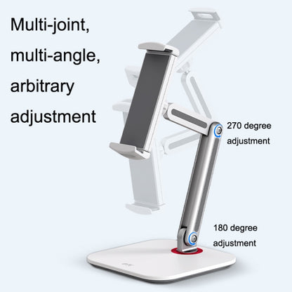 SSKY X38 Desktop Phone Tablet Stand Folding Online Classes Support, Style: Long Arm Charging Version (White) - Desktop Holder by SSKY | Online Shopping South Africa | PMC Jewellery | Buy Now Pay Later Mobicred