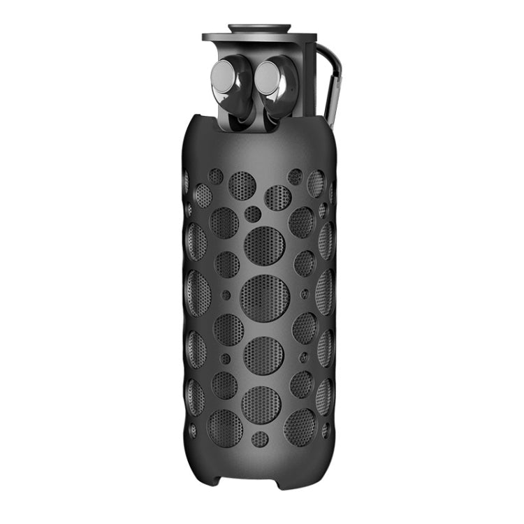 K045 2 In 1 Outdoor Mini Wireless Bluetooth Audio In-Ear Headphones(Black) - Desktop Speaker by PMC TechLife | Online Shopping South Africa | PMC TechLife