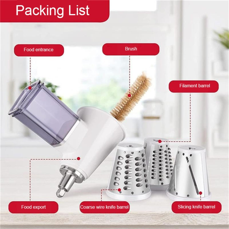 KA-08 For KitchenAid New Cutter Multi-functional Vegetable Cutter Accessories Slicer Grater(White) - Kitchen Machine Accessories by PMC TechLife | Online Shopping South Africa | PMC TechLife