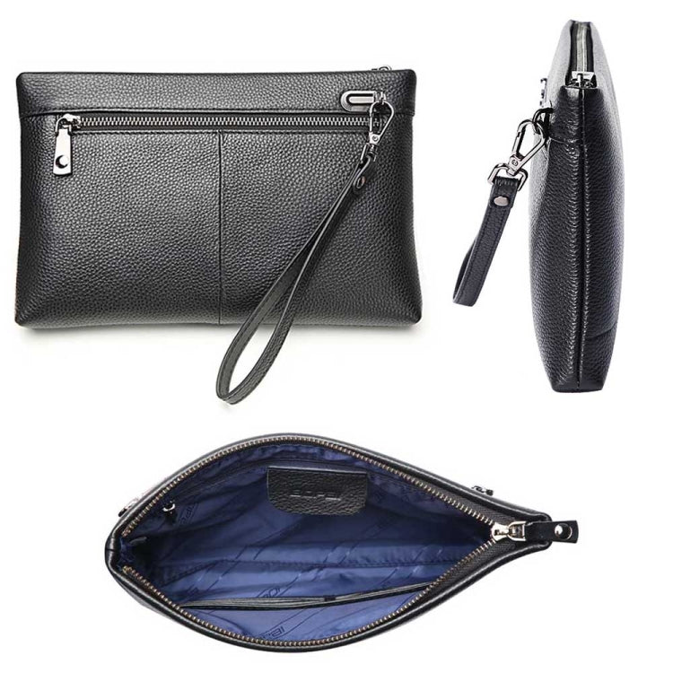 Bopai 12-122271 Large-capacity Business Men Wear-resistant Leather Clutch Bag(Black) - Wallets by Bopai | Online Shopping South Africa | PMC Jewellery