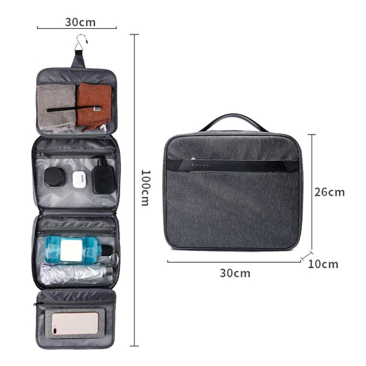 BANGE BG-7529 Convenient Travel Foldable Cosmetic Storage Bag Toiletry Bag With Hook(Black) - Storage Boxes by BANGE | Online Shopping South Africa | PMC Jewellery