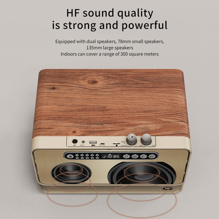 W1 Wooden HIFI Sound Effect Desktop Wireless Bluetooth Speaker(Gold) - Desktop Speaker by PMC Jewellery | Online Shopping South Africa | PMC Jewellery