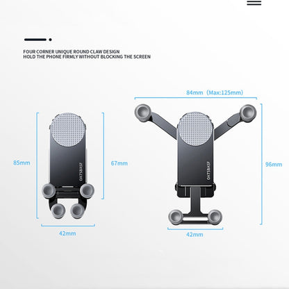 Oatsbasf Car Gravity Phone Holder For 4.7-6.9 Inch Phone,Spec: Paste Version Silver - Car Holders by Oatsbasf | Online Shopping South Africa | PMC Jewellery