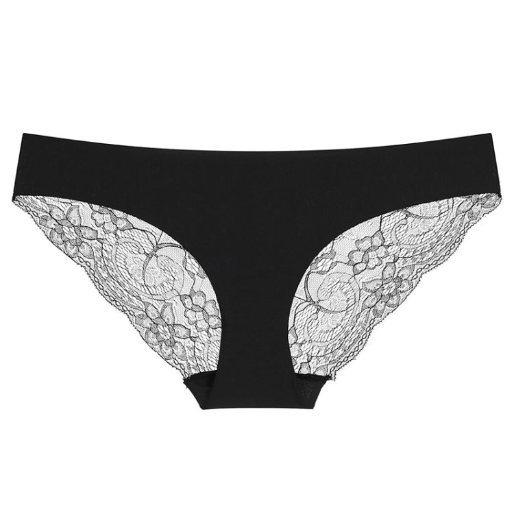 606 3pcs Sexy Lace One-piece Perspective Low-waist Ladies Underwear, Size: XXL(Black) - Ladies Underwear by PMC Jewellery | Online Shopping South Africa | PMC Jewellery