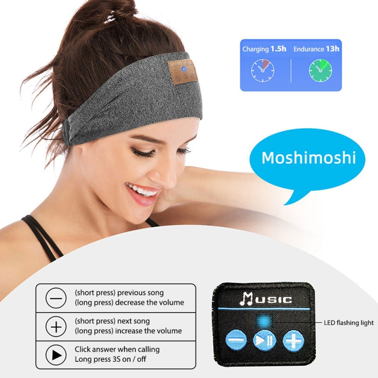 Bluetooth Headband Headphones Sleep Mask for Side Sleeper Workout Running(Hemp Gray) - Eye Masks by PMC Jewellery | Online Shopping South Africa | PMC Jewellery