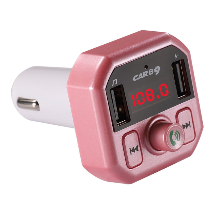 B9 Smart Digital Display Dual USB Bluetooth Car Charger with Hands-free Call Function(Pink) - Car Charger by PMC Jewellery | Online Shopping South Africa | PMC Jewellery