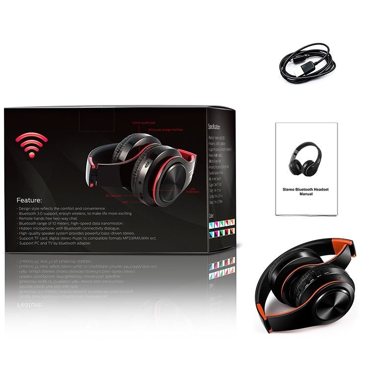 LPT660 Bluetooth Wireless Headset HIFI Stereo Sports Headphones(White+Orange) - Headset & Headphone by PMC TechLife | Online Shopping South Africa | PMC TechLife