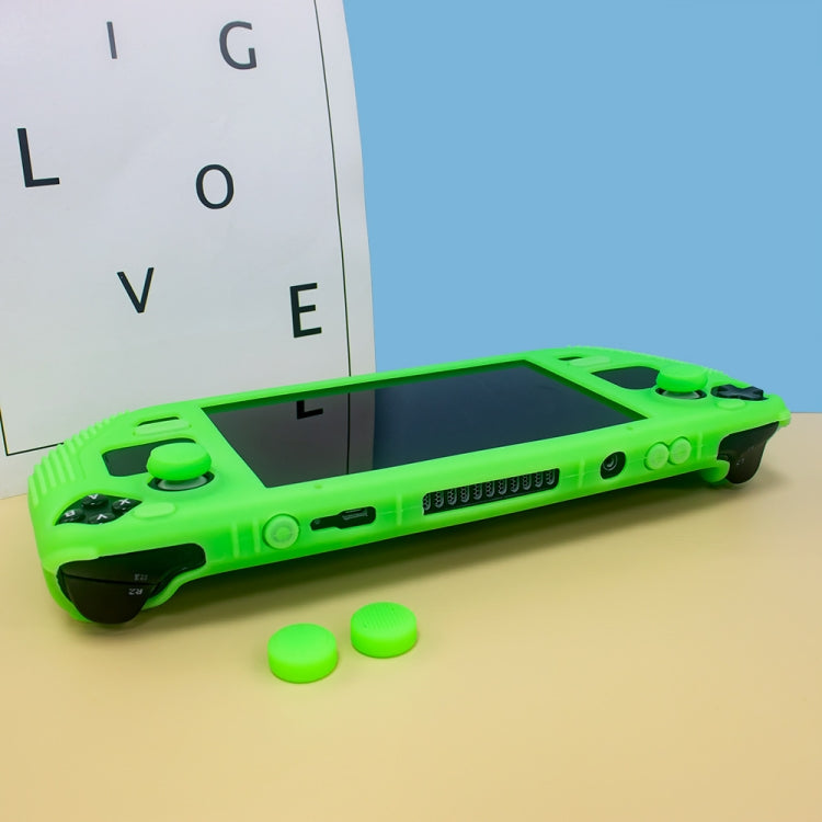 For Steam Deck V V4-1 Pocket Consoles Silicone Non-slip Protective Case with Holder Function(Green) - Accessories by PMC Jewellery | Online Shopping South Africa | PMC Jewellery